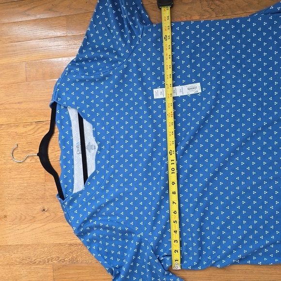 CROFT AND BARROW WOMEN'S PLUS SIZE BLUE & WHITE SHORT SLEEVES COTTON TOP SIZE 3X - Picture 7 of 12